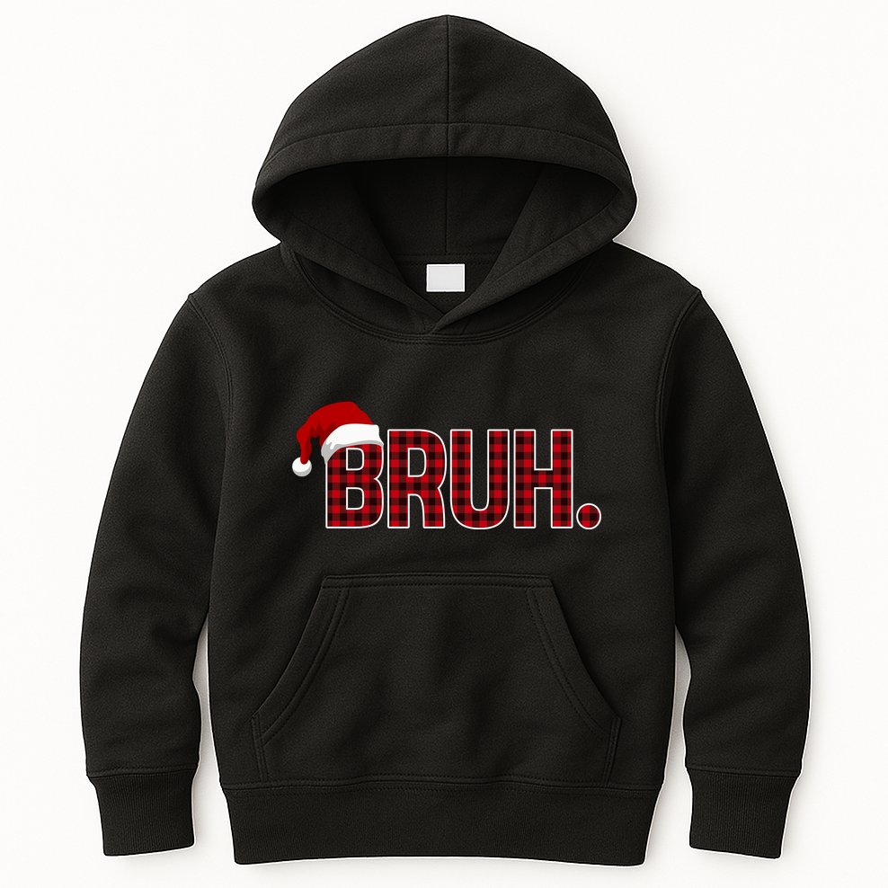 Bruh Funny Saying Bro Christmas Holiday Kids Hoodie