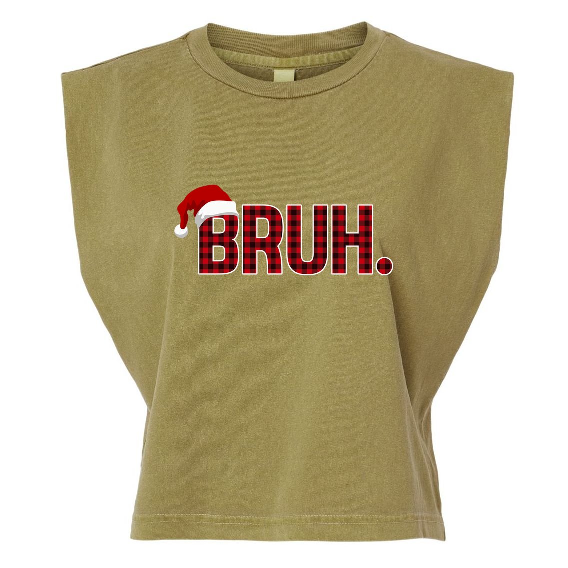 Bruh Funny Saying Bro Christmas Holiday Garment-Dyed Women's Muscle Tee