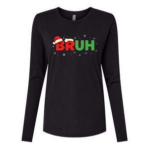 Bruh Funny Saying Meme Bro Boy Christmas Womens Cotton Relaxed Long Sleeve T-Shirt