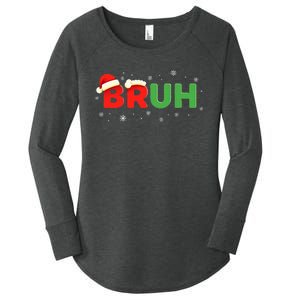 Bruh Funny Saying Meme Bro Boy Christmas Women's Perfect Tri Tunic Long Sleeve Shirt