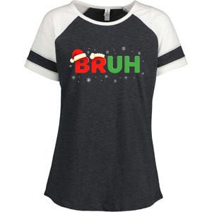 Bruh Funny Saying Meme Bro Boy Christmas Enza Ladies Jersey Colorblock Tee