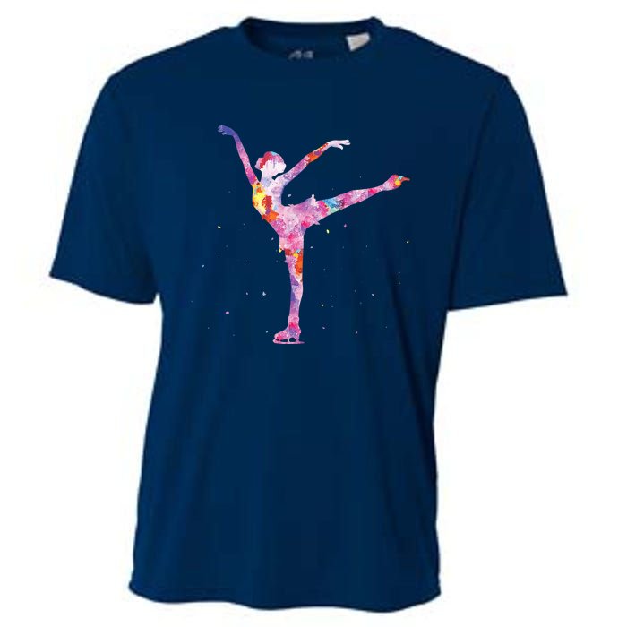 Beautiful Figure Skater Girl Gift Idea Figure Ice Skating Cooling Performance Crew T-Shirt