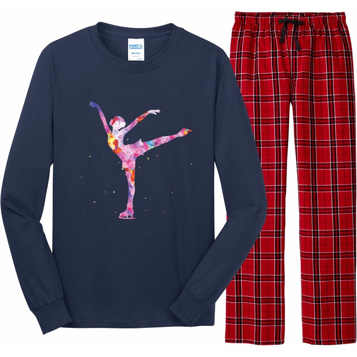 Beautiful Figure Skater Girl Gift Idea Figure Ice Skating Long Sleeve Pajama Set