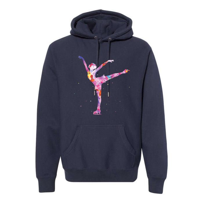 Beautiful Figure Skater Girl Gift Idea Figure Ice Skating Premium Hoodie