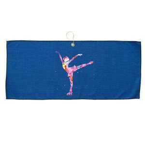 Beautiful Figure Skater Girl Gift Idea Figure Ice Skating Large Microfiber Waffle Golf Towel