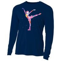 Beautiful Figure Skater Girl Gift Idea Figure Ice Skating Cooling Performance Long Sleeve Crew