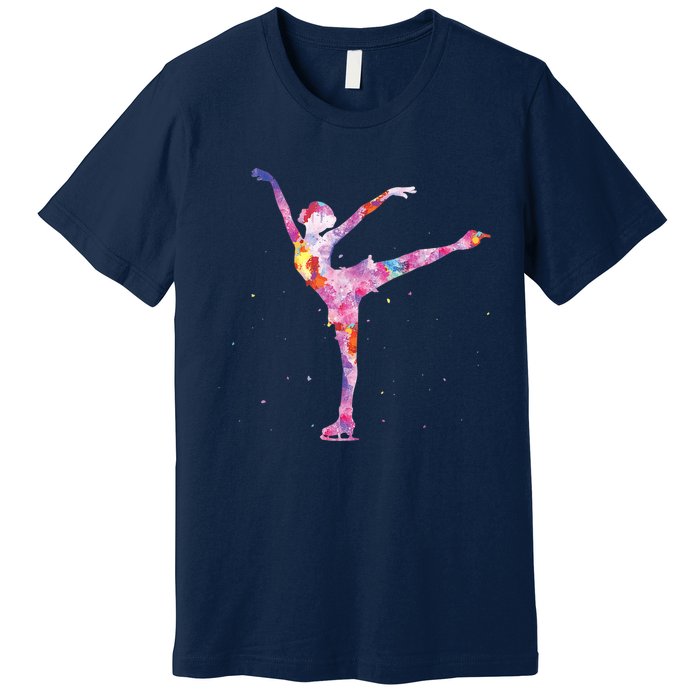 Beautiful Figure Skater Girl Gift Idea Figure Ice Skating Premium T-Shirt