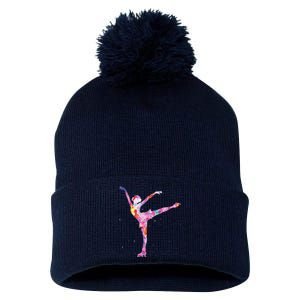 Beautiful Figure Skater Girl Gift Idea Figure Ice Skating Pom Pom 12in Knit Beanie