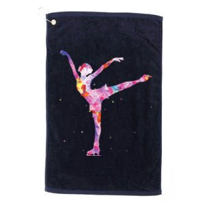 Beautiful Figure Skater Girl Gift Idea Figure Ice Skating Platinum Collection Golf Towel