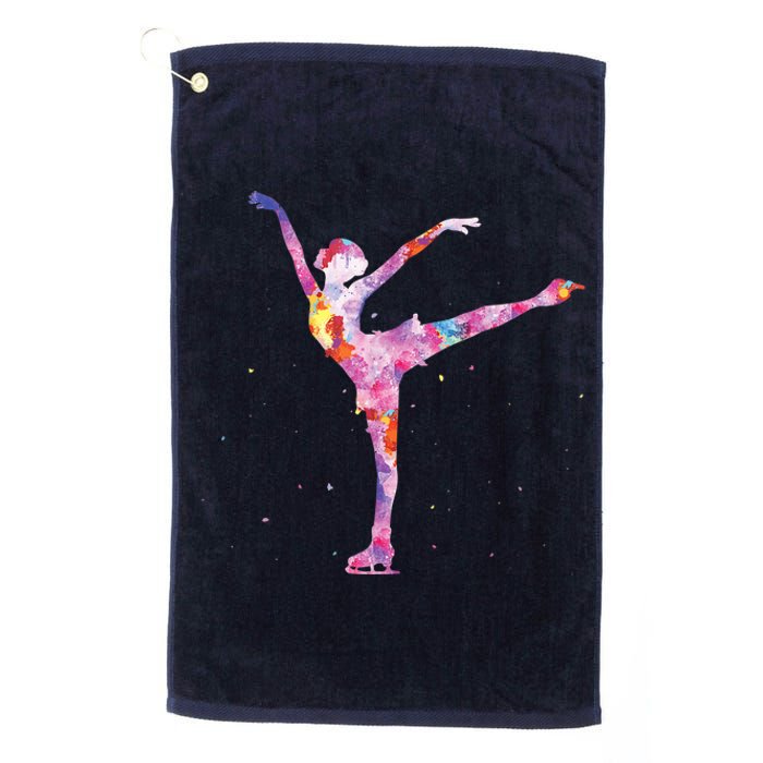 Beautiful Figure Skater Girl Gift Idea Figure Ice Skating Platinum Collection Golf Towel