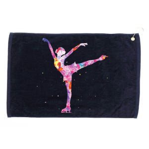 Beautiful Figure Skater Girl Gift Idea Figure Ice Skating Grommeted Golf Towel