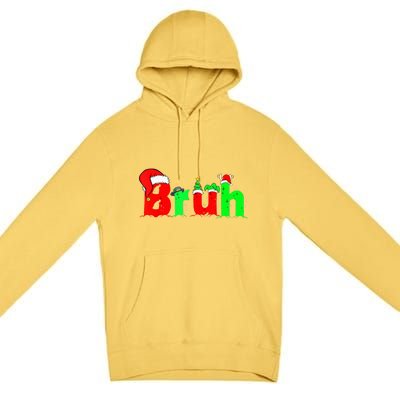 Bruh Funny Saying Bro Teens B.O.Y.S. K.I.D.S Christmas Pajamas Xmas Premium Pullover Hoodie