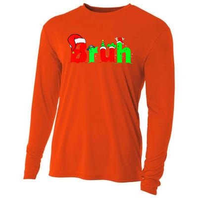 Bruh Funny Saying Bro Teens B.O.Y.S. K.I.D.S Christmas Pajamas Xmas Cooling Performance Long Sleeve Crew