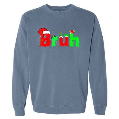 Bruh Funny Saying Bro Teens B.O.Y.S. K.I.D.S Christmas Pajamas Xmas Garment-Dyed Sweatshirt