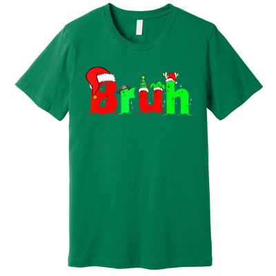 Bruh Funny Saying Bro Teens B.O.Y.S. K.I.D.S Christmas Pajamas Xmas Premium T-Shirt