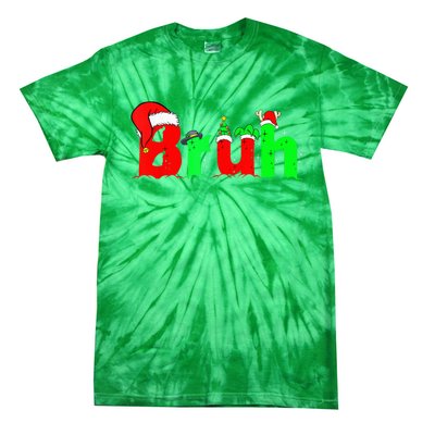 Bruh Funny Saying Bro Teens B.O.Y.S. K.I.D.S Christmas Pajamas Xmas Tie-Dye T-Shirt