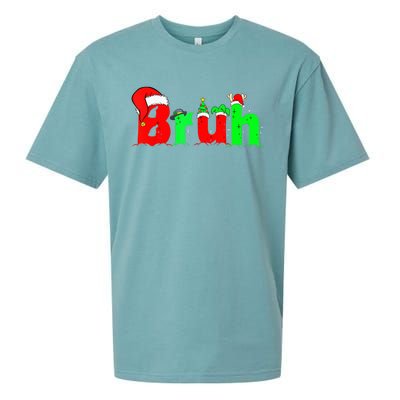 Bruh Funny Saying Bro Teens B.O.Y.S. K.I.D.S Christmas Pajamas Xmas Sueded Cloud Jersey T-Shirt