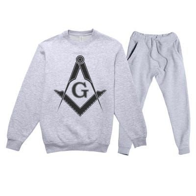 Black Freemason Square And Compass Master Mason Premium Crewneck Sweatsuit Set