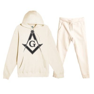 Black Freemason Square And Compass Master Mason Premium Hooded Sweatsuit Set