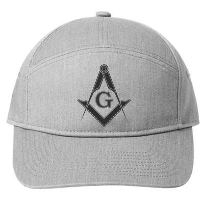 Black Freemason Square And Compass Master Mason 7-Panel Snapback Hat