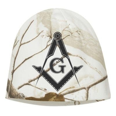 Black Freemason Square And Compass Master Mason Kati - Camo Knit Beanie