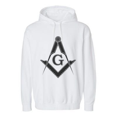 Black Freemason Square And Compass Master Mason Garment-Dyed Fleece Hoodie