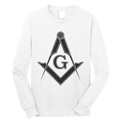 Black Freemason Square And Compass Master Mason Long Sleeve Shirt