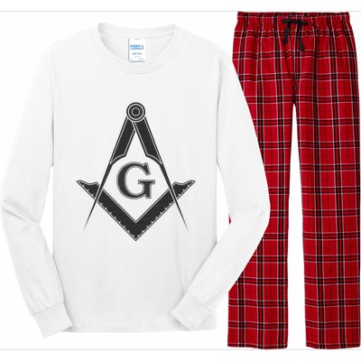 Black Freemason Square And Compass Master Mason Long Sleeve Pajama Set