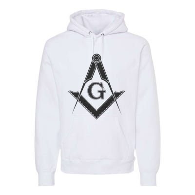 Black Freemason Square And Compass Master Mason Premium Hoodie