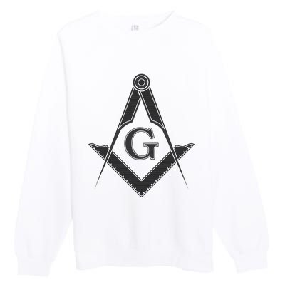 Black Freemason Square And Compass Master Mason Premium Crewneck Sweatshirt