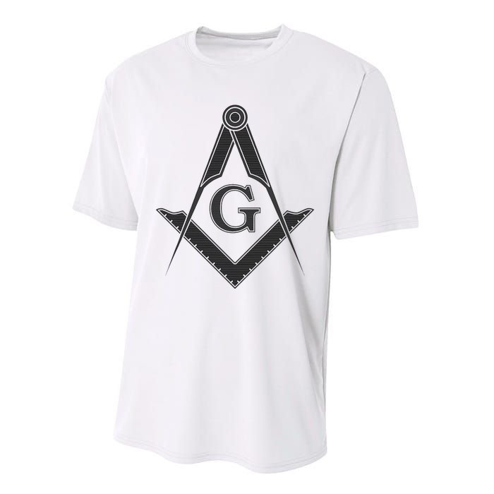 Black Freemason Square And Compass Master Mason Performance Sprint T-Shirt