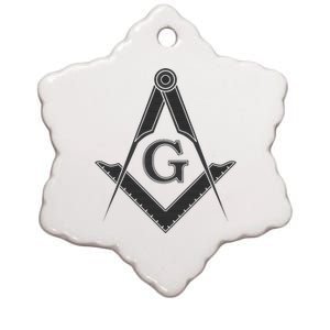 Black Freemason Square And Compass Master Mason Ceramic Star Ornament