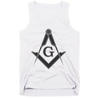 Black Freemason Square And Compass Master Mason Tank Top