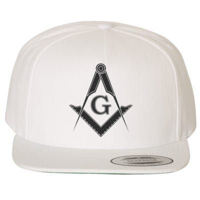 Black Freemason Square And Compass Master Mason Wool Snapback Cap