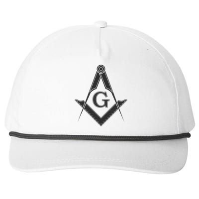 Black Freemason Square And Compass Master Mason Snapback Five-Panel Rope Hat