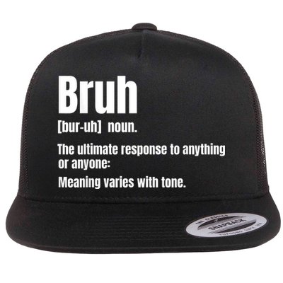 Bruh Funny Saying Sarcastic Novelty Letter Graphic Casual Flatbill Hat