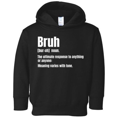 Bruh Funny Saying Sarcastic Novelty Letter Graphic Casual Toddler Hoodie