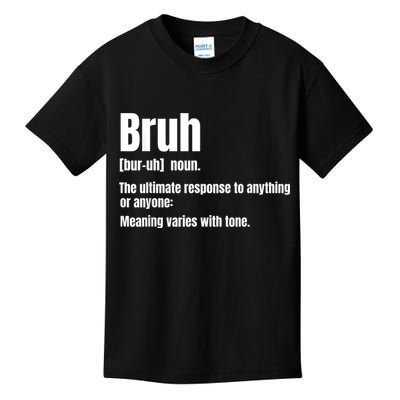Bruh Funny Saying Sarcastic Novelty Letter Graphic Casual Kids T-Shirt