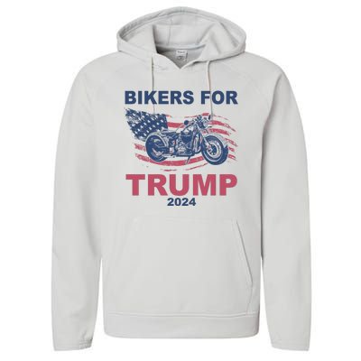 Bikers For Trump 2024 United States Performance Fleece Hoodie