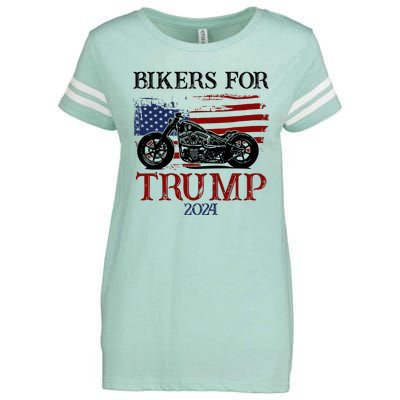 Bikers For Trump 2024 American Flag Vintage Enza Ladies Jersey Football T-Shirt