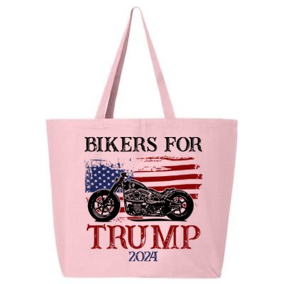 Bikers For Trump 2024 American Flag Vintage 25L Jumbo Tote