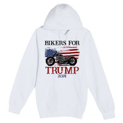 Bikers For Trump 2024 American Flag Vintage Premium Pullover Hoodie