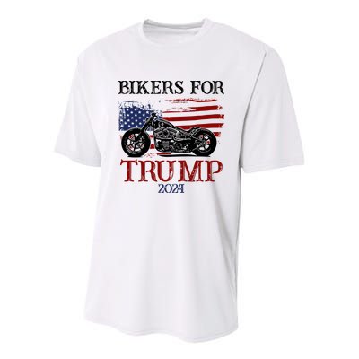 Bikers For Trump 2024 American Flag Vintage Youth Performance Sprint T-Shirt