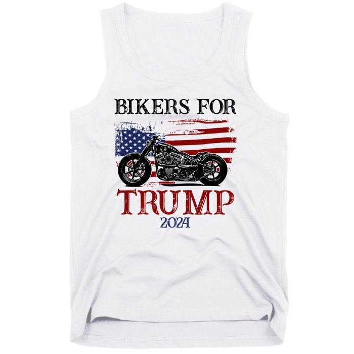 Bikers For Trump 2024 American Flag Vintage Tank Top