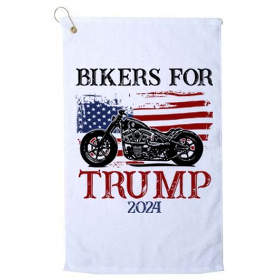 Bikers For Trump 2024 American Flag Vintage Platinum Collection Golf Towel