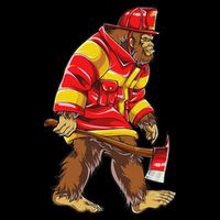 Bigfoot Firefighter Thin Red Line Sasquatch Lovers Daily Commute Backpack