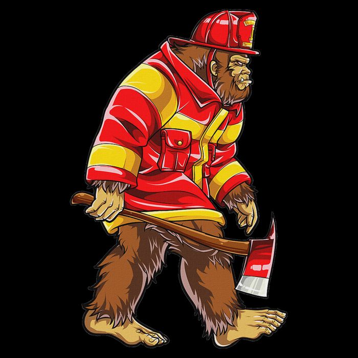 Bigfoot Firefighter Thin Red Line Sasquatch Lovers Daily Commute Backpack