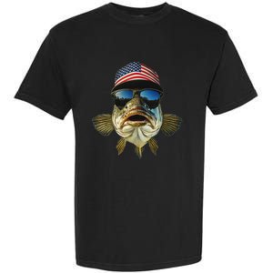 Bass Fishing Te Usa Flag American Garment-Dyed Heavyweight T-Shirt