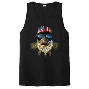 Bass Fishing Te Usa Flag American PosiCharge Competitor Tank