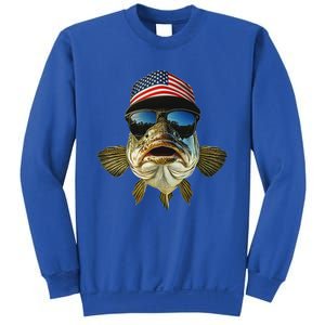 Bass Fishing Te Usa Flag American Sweatshirt